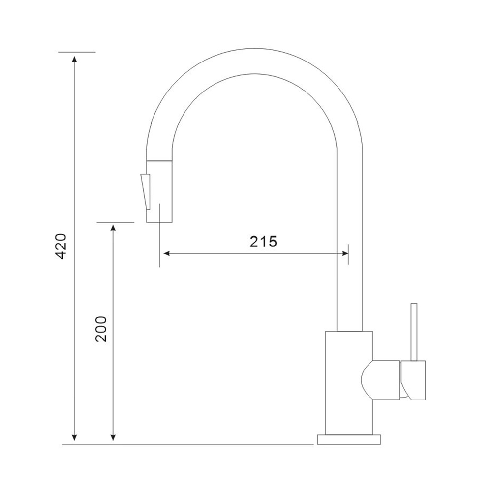 Смеситель д/к с выдвиж.изливом GROSS AQUA Сталь (Neosteel) 3140609SS