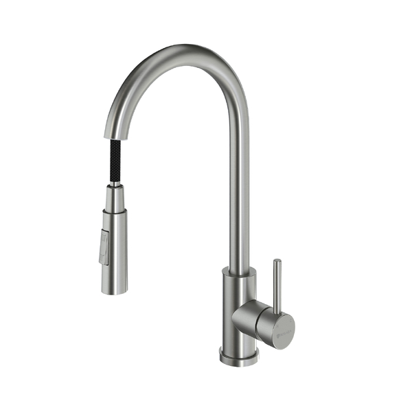 Смеситель д/к с выдвиж.изливом GROSS AQUA Сталь (Neosteel) 3140609SS