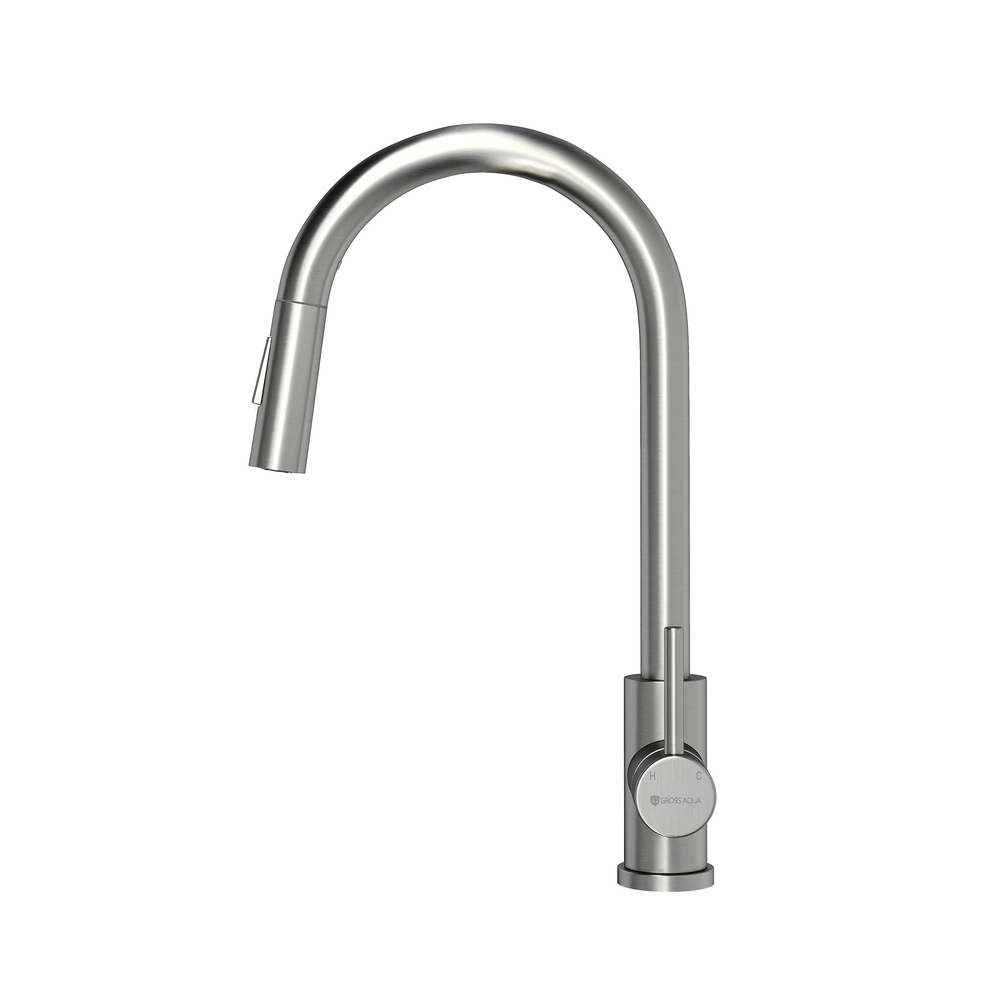 Смеситель д/к с выдвиж.изливом GROSS AQUA Сталь (Neosteel) 3140609SS