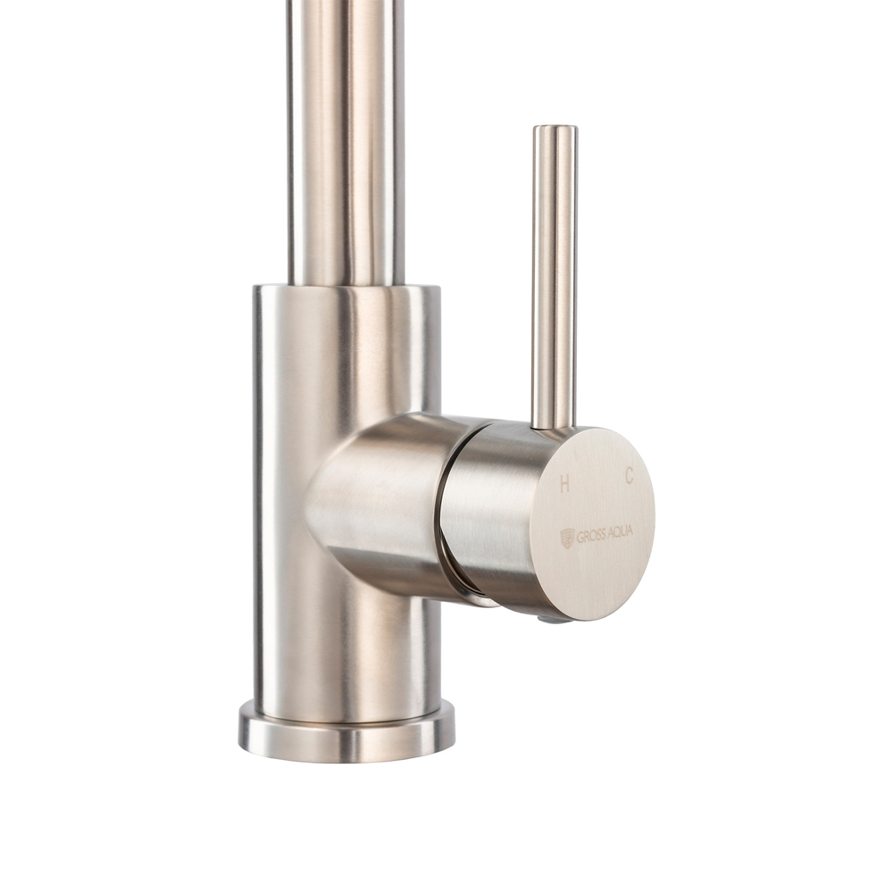 Смеситель д/к с выдвиж.изливом GROSS AQUA Сталь (Neosteel) 3140609SS