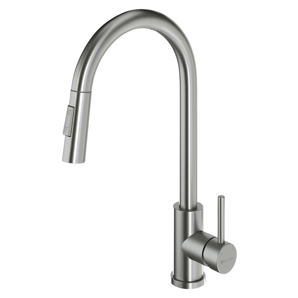 Смеситель д/к с выдвиж.изливом GROSS AQUA Сталь (Neosteel) 3140609SS