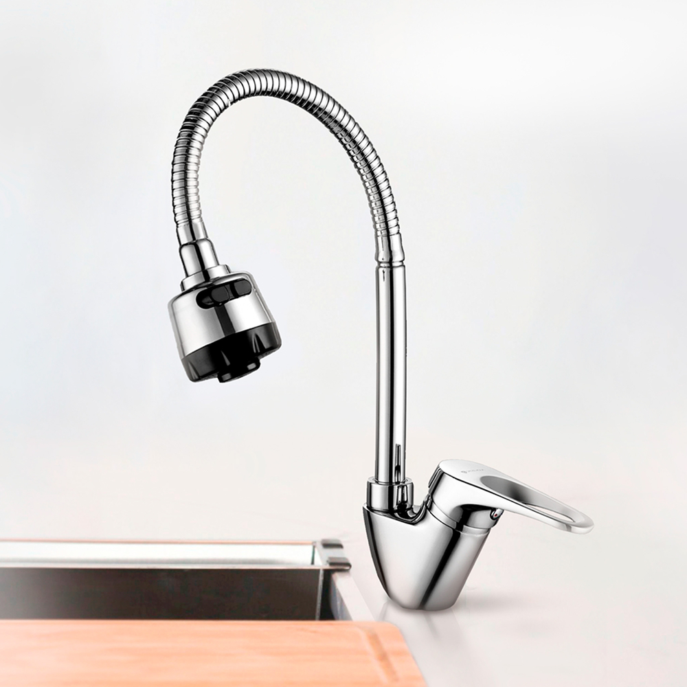 Смеситель кухня с гибким изливом GROSS AQUA Базис (Base) 3205258С-В015