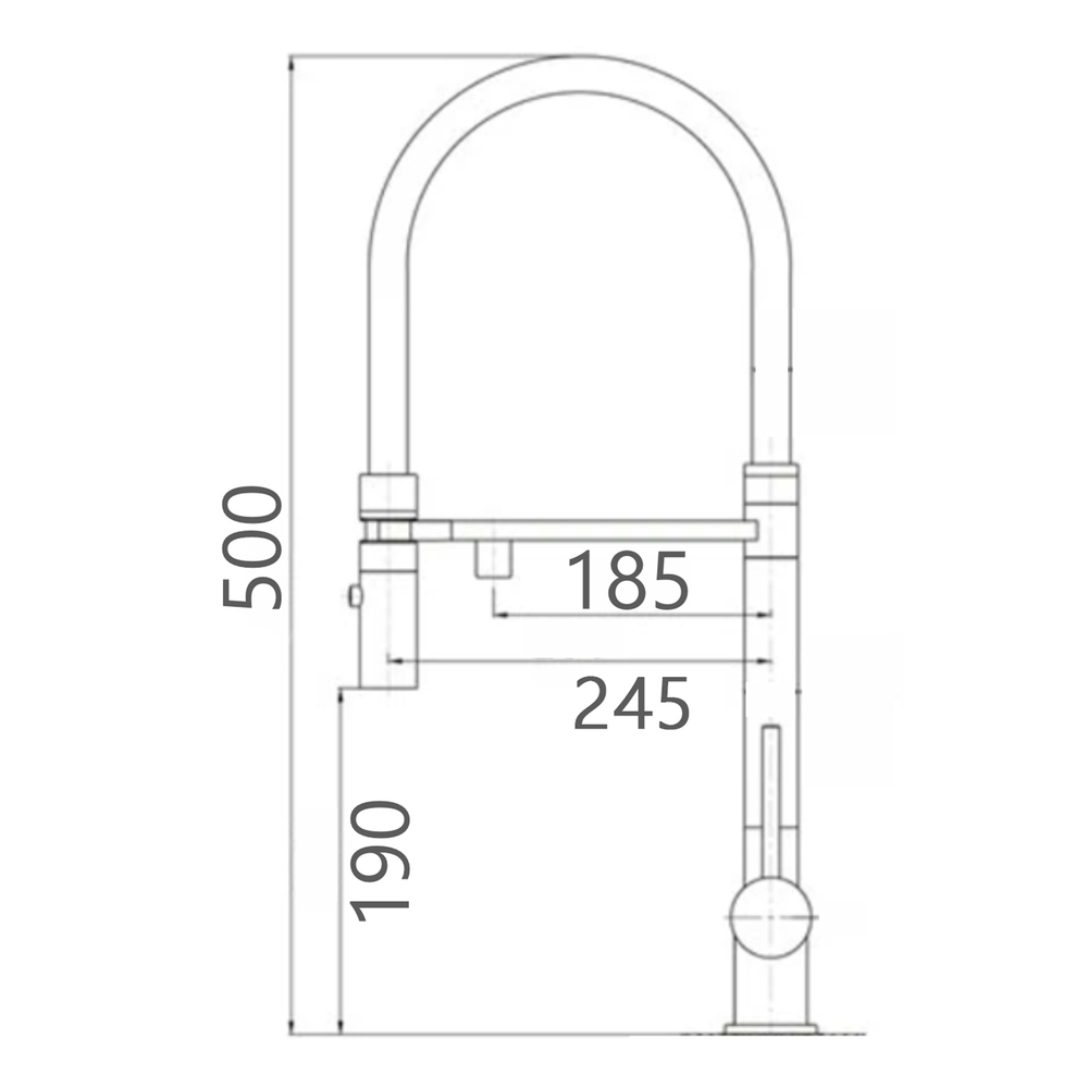 Смеситель д/к.с под. к фильт.с гиб.изл.GROSS AQUA Сталь (Neosteel) GA3188611SSB