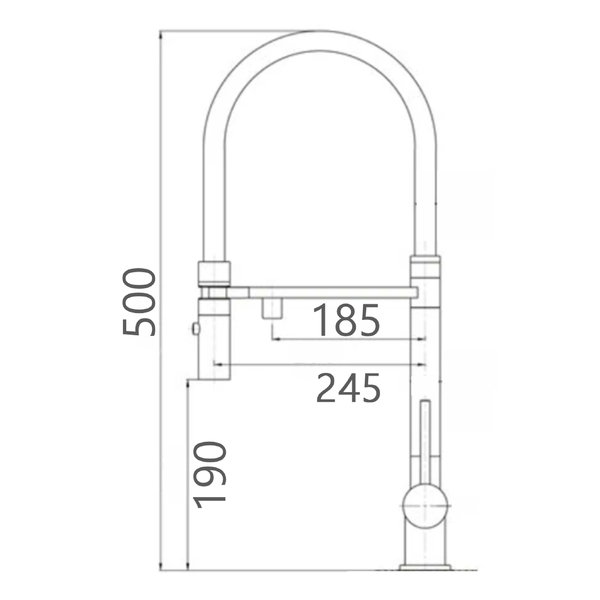 Смеситель д/к.с под. к фильт.с гиб.изл.GROSS AQUA Сталь (Neosteel) GA3188611SSB