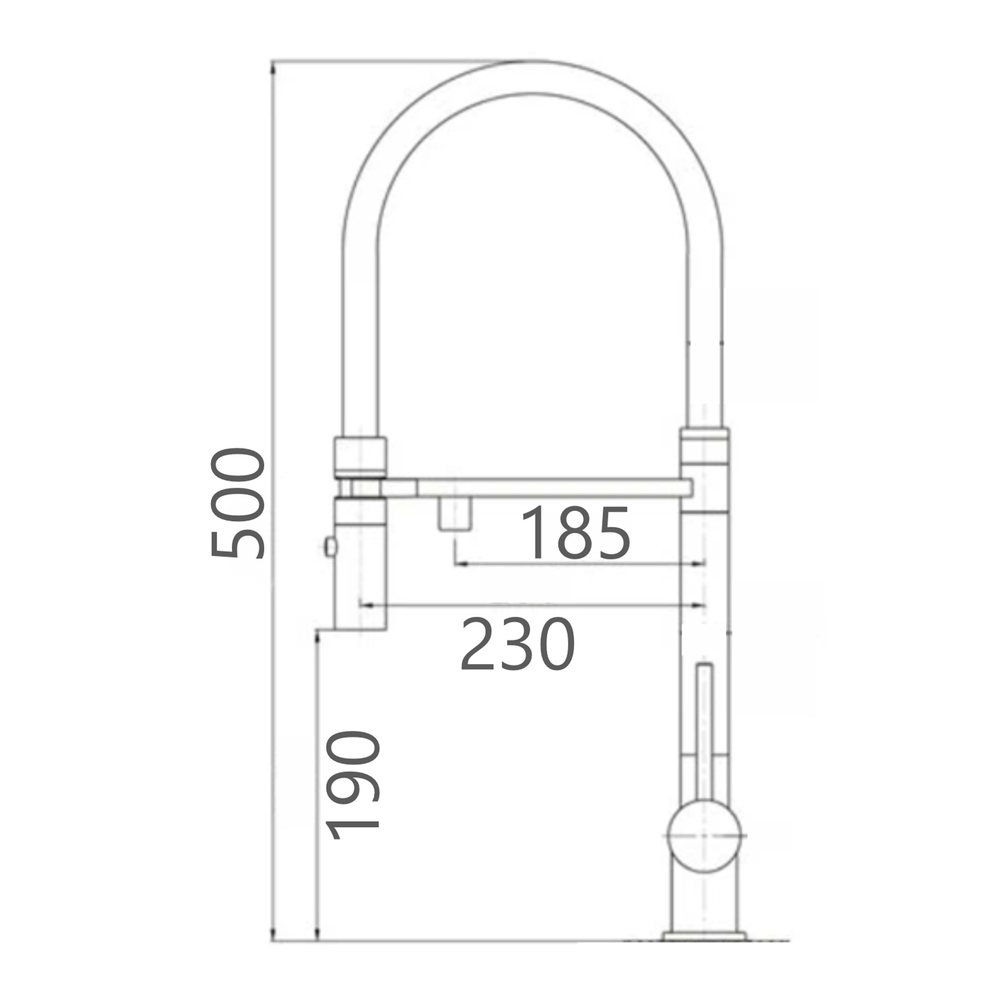 Смеситель д/к.с под.к фильт.с гиб.из.GROSS AQUA Сталь (Neosteel) GA3188611SSGMB