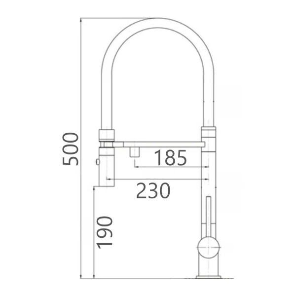 Смеситель д/к.с под.к фильт.с гиб.из.GROSS AQUA Сталь (Neosteel) GA3188611SSGMB