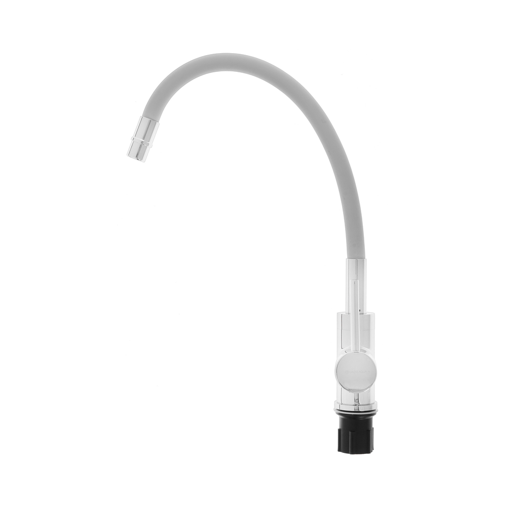 Смеситель кухня с гибким изливом GROSS AQUA Волна (ColorFlex) 3241508G хром-серый