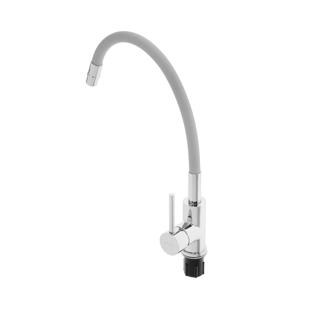 Смеситель кухня с гибким изливом GROSS AQUA Волна (ColorFlex) 3241508G хром-серый