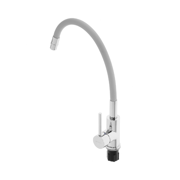 Смеситель кухня с гибким изливом GROSS AQUA Волна (ColorFlex) 3241508G хром-серый