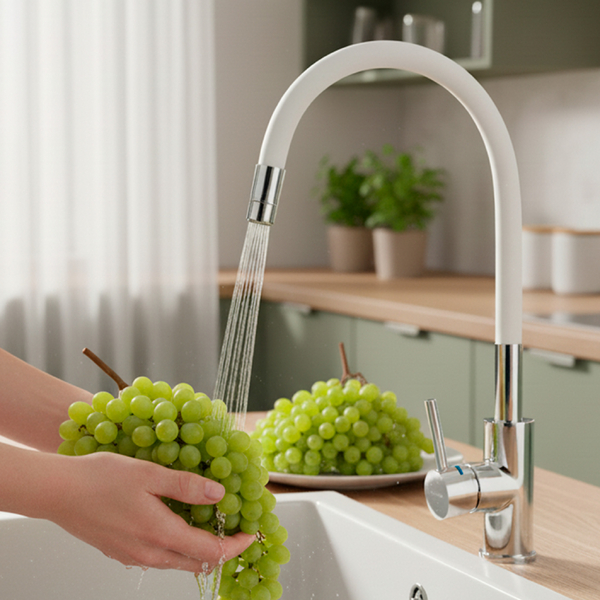 Смеситель д/кухни GROSS AQUA Волна (ColorFlex) 3241508W с гибк. изл.