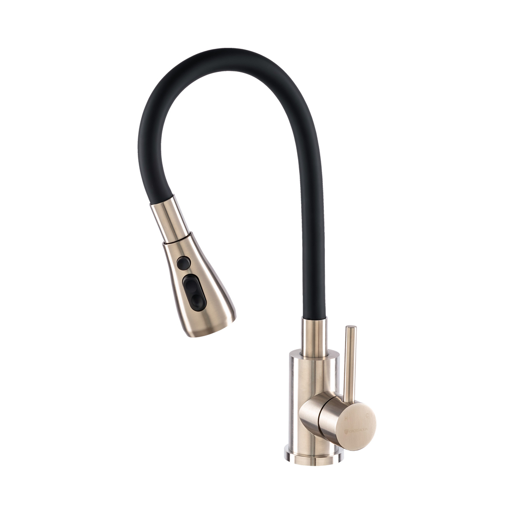 Смеситель для кухни с гибк.изливом GROSS AQUA Сталь (Neosteel) 3241609SSB