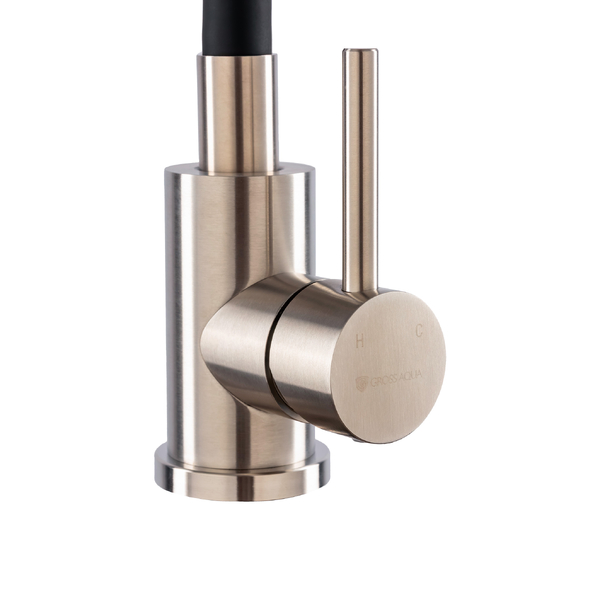Смеситель для кухни с гибк.изливом GROSS AQUA Сталь (Neosteel) 3241609SSB