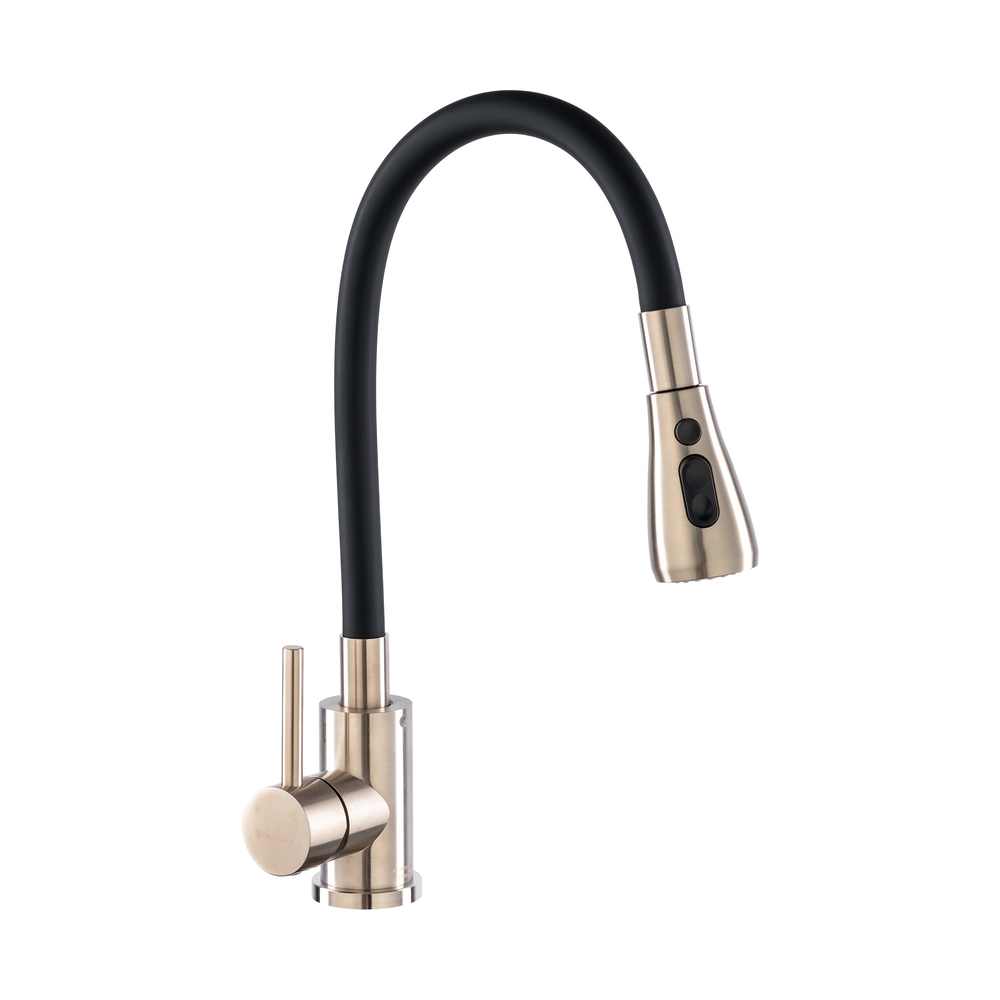 Смеситель для кухни с гибк.изливом GROSS AQUA Сталь (Neosteel) 3241609SSB