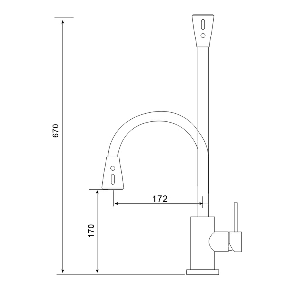 Смеситель для кухни с гибк.изливом GROSS AQUA Сталь (Neosteel) 3241609SSB