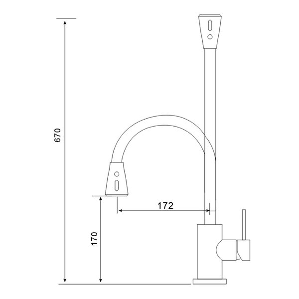 Смеситель для кухни с гибк.изливом GROSS AQUA Сталь (Neosteel) 3241609SSB