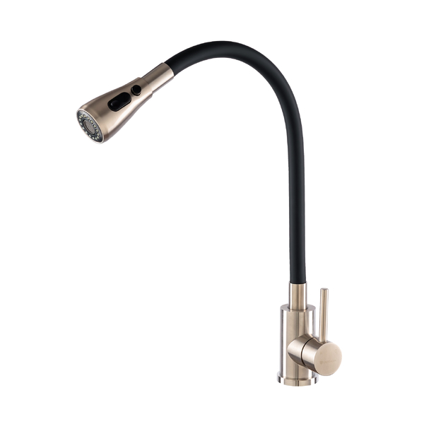 Смеситель для кухни с гибк.изливом GROSS AQUA Сталь (Neosteel) 3241609SSB