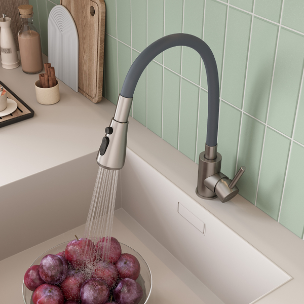 Смеситель для кухни с гибк.изливом GROSS AQUA Сталь (Neosteel) 3241609SSG