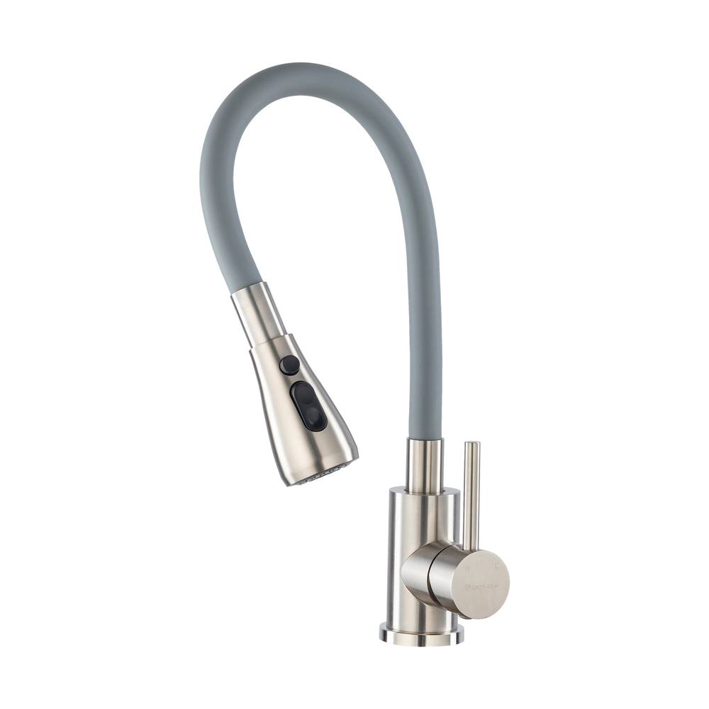 Смеситель для кухни с гибк.изливом GROSS AQUA Сталь (Neosteel) 3241609SSG
