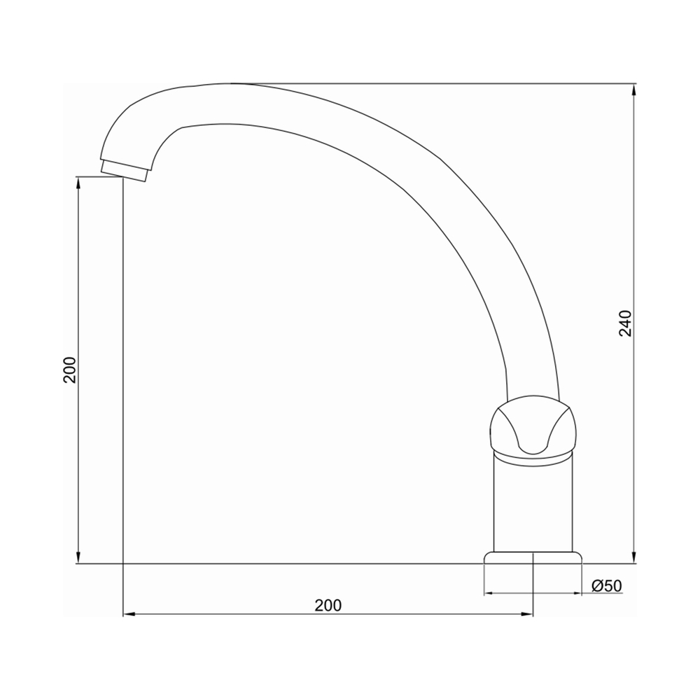 Смеситель для кухни утка GROSS AQUA Стандарт (Basic) 3205257С-A02
