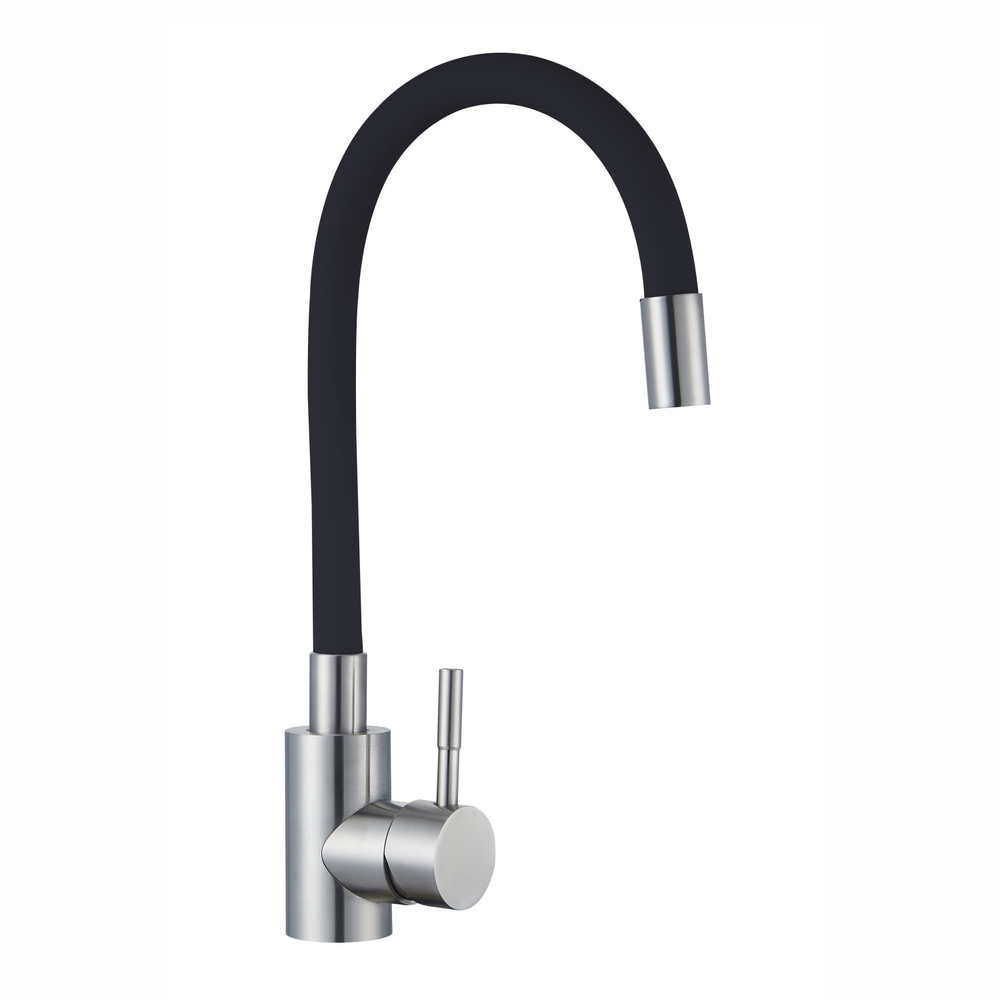 Смеситель для кухонной мойки с гибким изливом RUSH Simple SUS7335-61Black черный