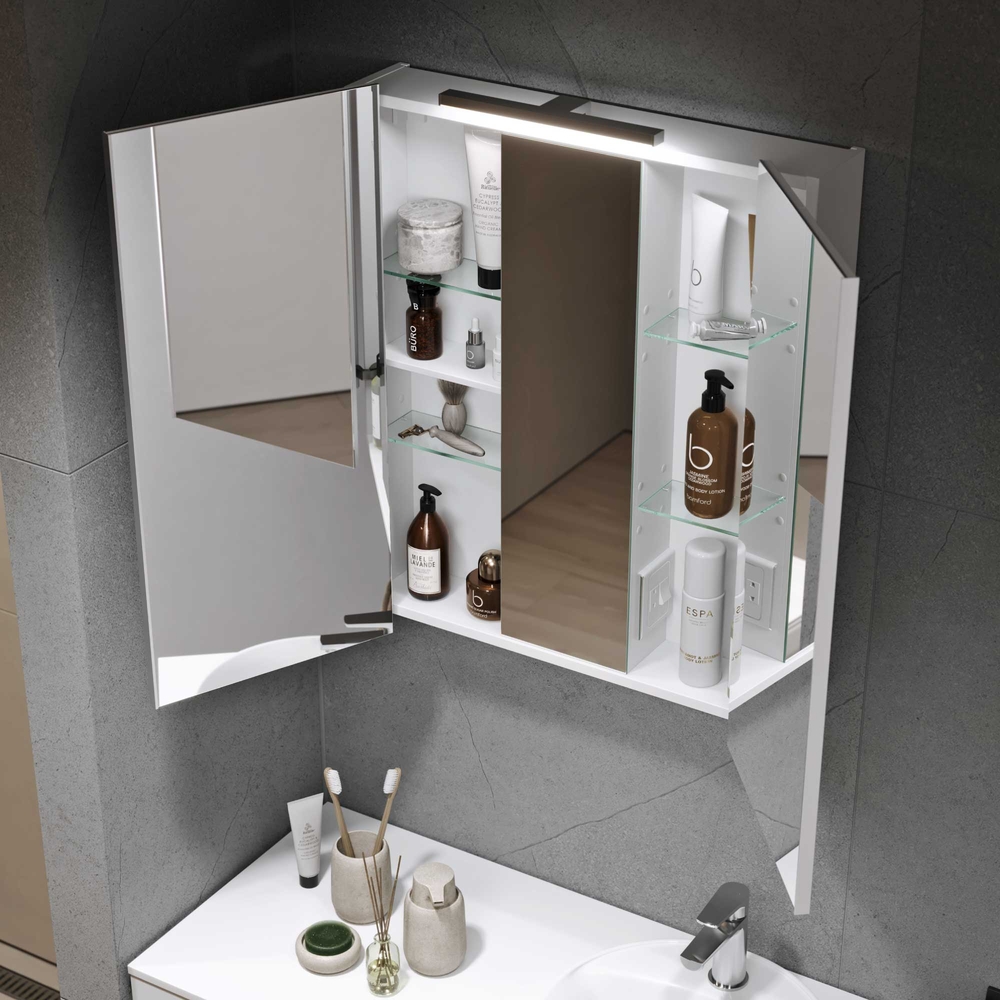 Шкаф зеркальный COSMETIC-75 белый Alavann 