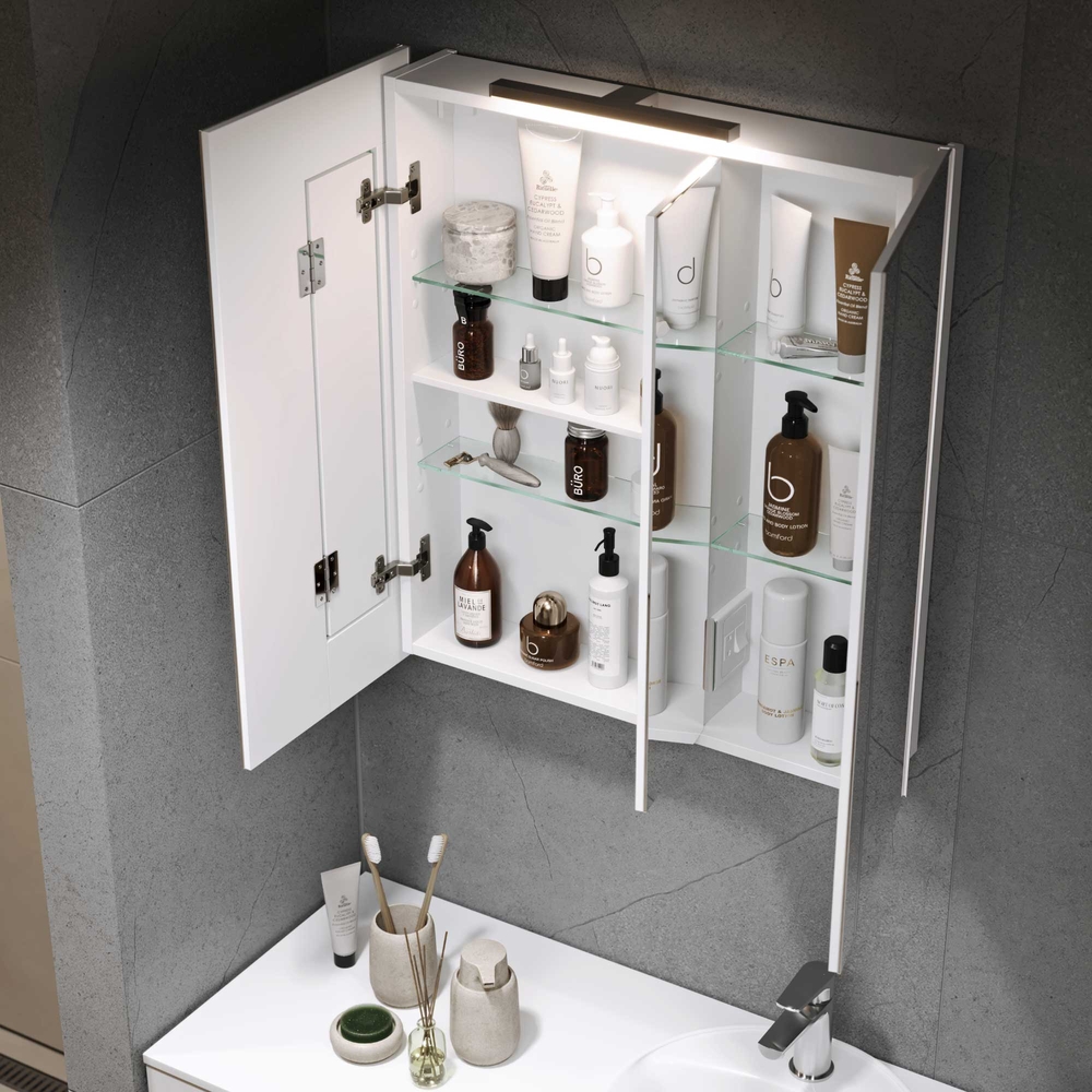 Шкаф зеркальный COSMETIC-75 белый Alavann 