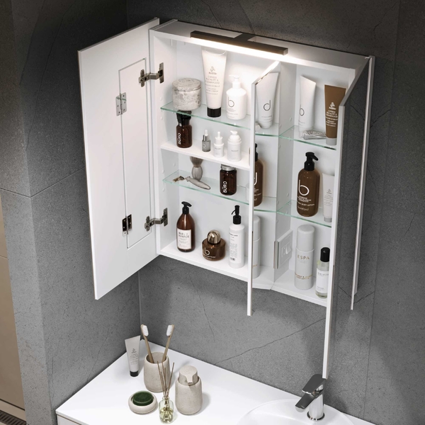 Шкаф зеркальный COSMETIC-75 белый Alavann 