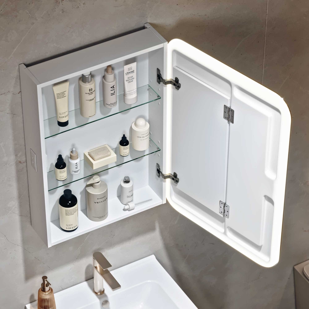 Шкаф зеркальный COSMETIC Light -50 белый Alavann 