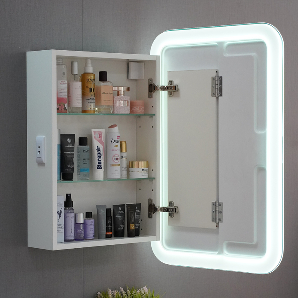 Шкаф зеркальный COSMETIC Light -50 белый Alavann 