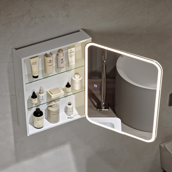 Шкаф зеркальный COSMETIC Light -70 белый Alavann 