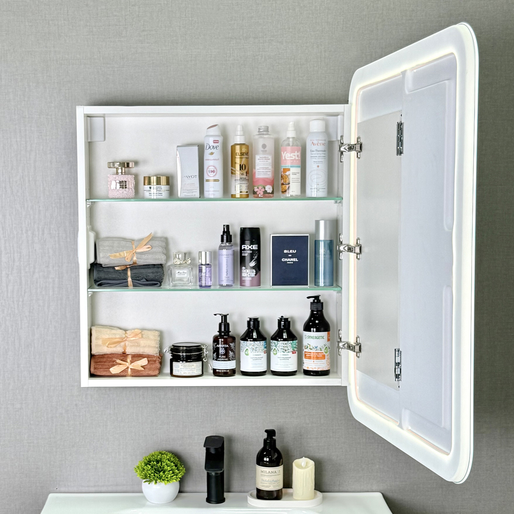 Шкаф зеркальный COSMETIC Light -70 белый Alavann 