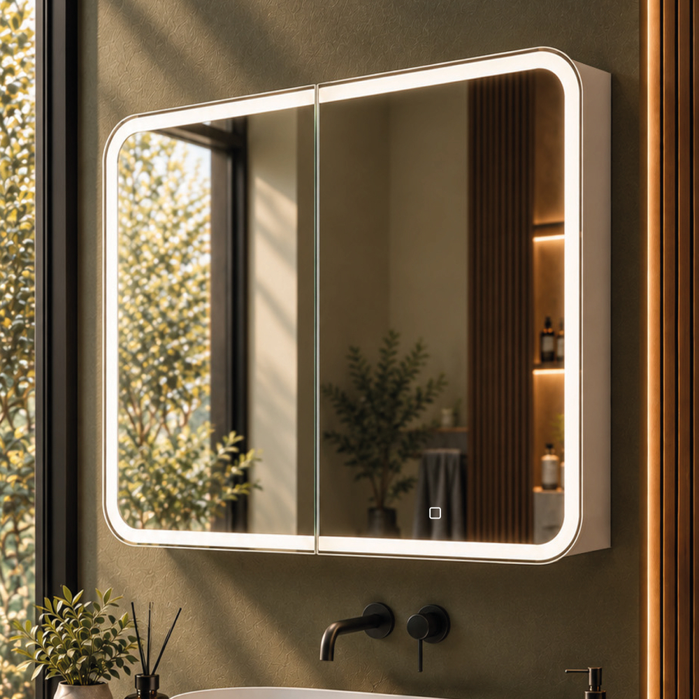 Шкаф зеркальный COSMETIC Light -100 белый Alavann 