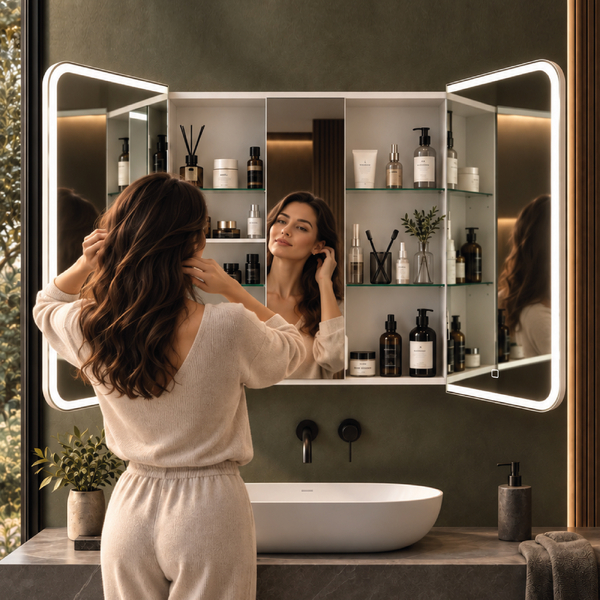 Шкаф зеркальный COSMETIC Light -100 белый Alavann 