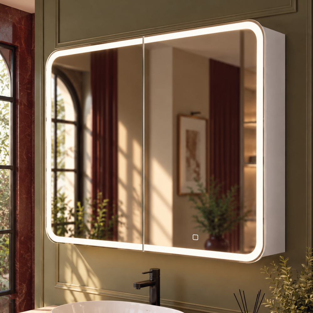 Шкаф зеркальный COSMETIC Light -120 белый Alavann 