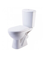 Унитаз-компакт Rosa "КОМФОРТ" ЛЮКС Белый, 2-х режимная арматура, Микролифт, антивсплеск, косой выпуск (г.Киров)