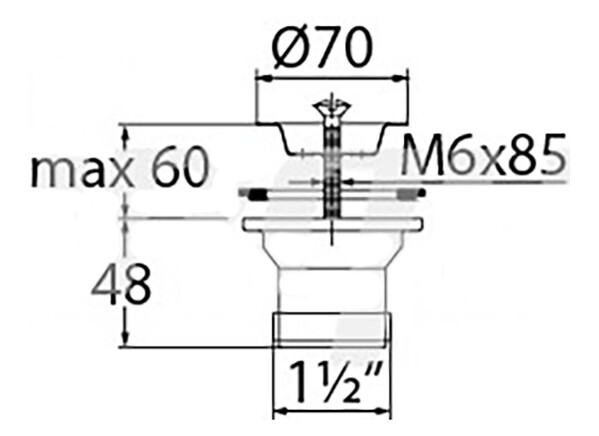 ВП 0641 Выпуск "Элит" с нержавеющей чашкой д. 70 мм (1 1/2")