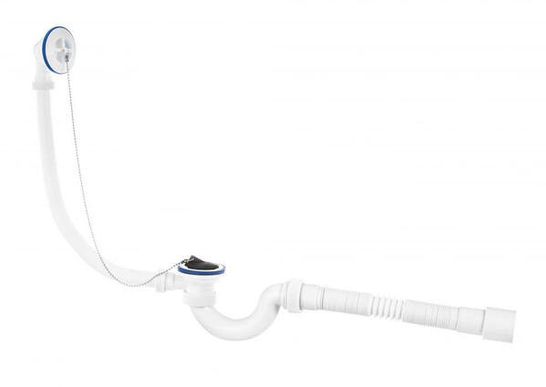 ВП 0653 Сифон для ванн (обвязка) "МИНИ Элит" 1 1/2"х40, с пласт.реш D=70 мм, с гиб.тр 40-40/50