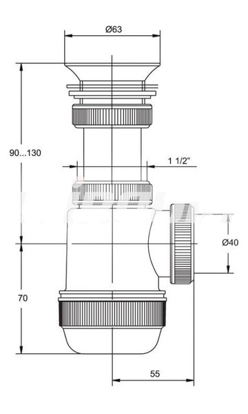 ВП 0671 Сифон "МИНИ Элит " (1 1/2-40)