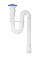 ВП 6343 Сифон гофрированный "МИНИ Элит" с нерж чашкой д.70, удлинённый (1 1/2"- 40/50)