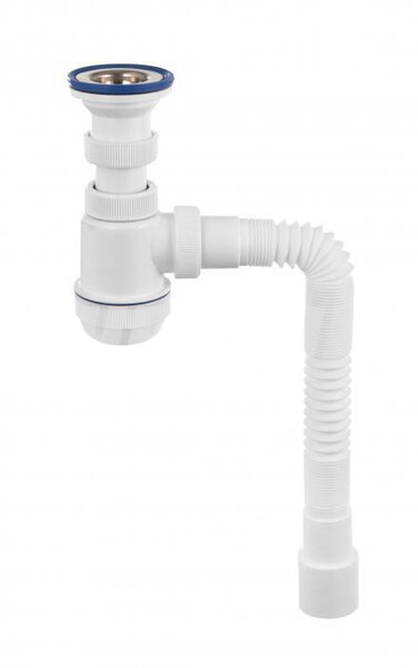 ВП 6780 Сифон "МИНИ Элит" с нерж чашкой д.63 и гибкой трубой ( 1 1/2"- 40/50)