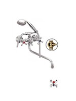 Смеситель Ванна Lemen 1/2 м/к Крест шар. перекл. душа (20965) латунь