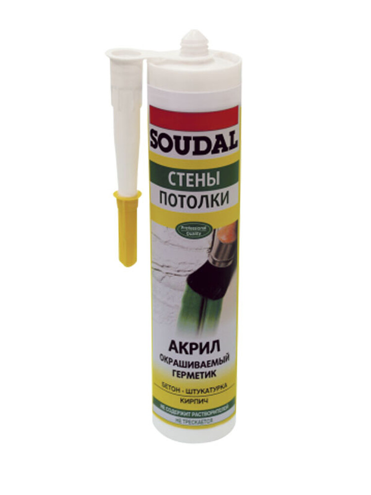 Герметик окрашиваемый белый 15*300 мл SOUDAL (арт. 105877)