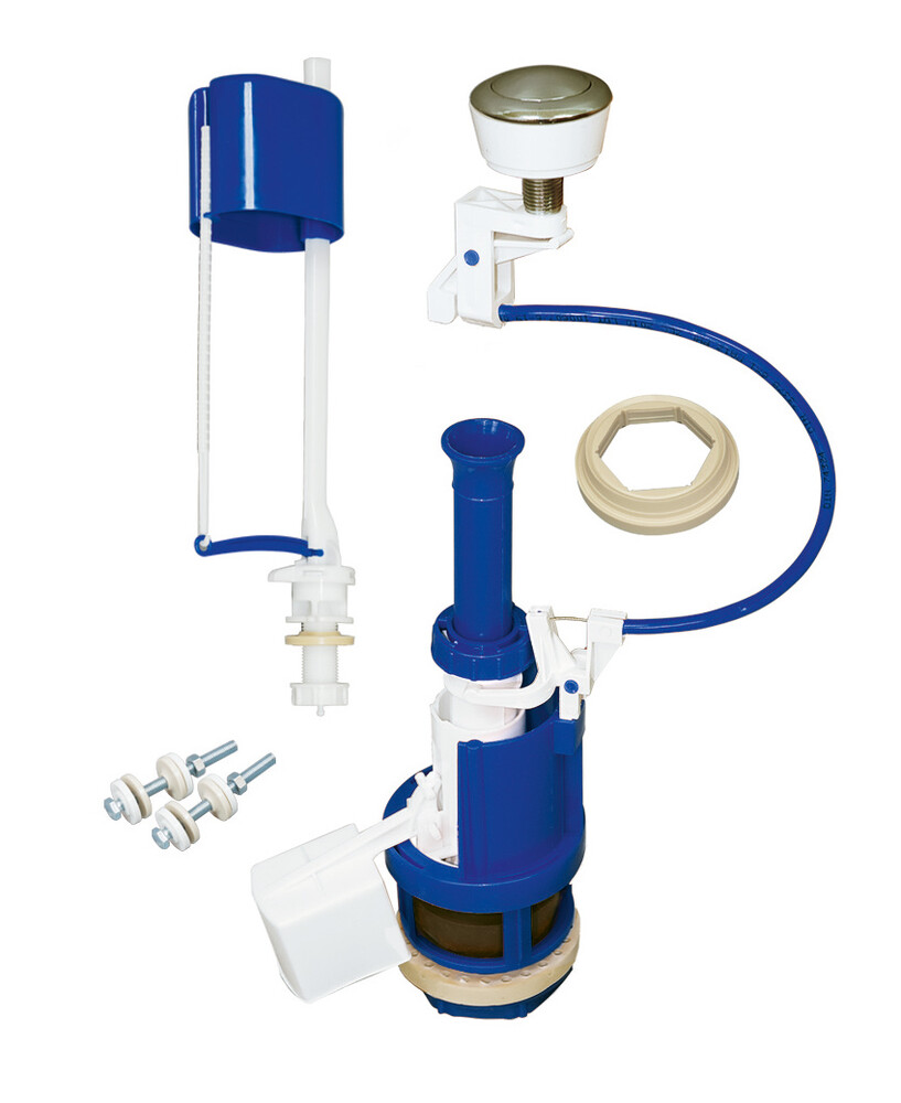 Арматура РБМ АС-15М нижняя подводка, Тросиковая, Кнопка металлизированная, универсальный клапан