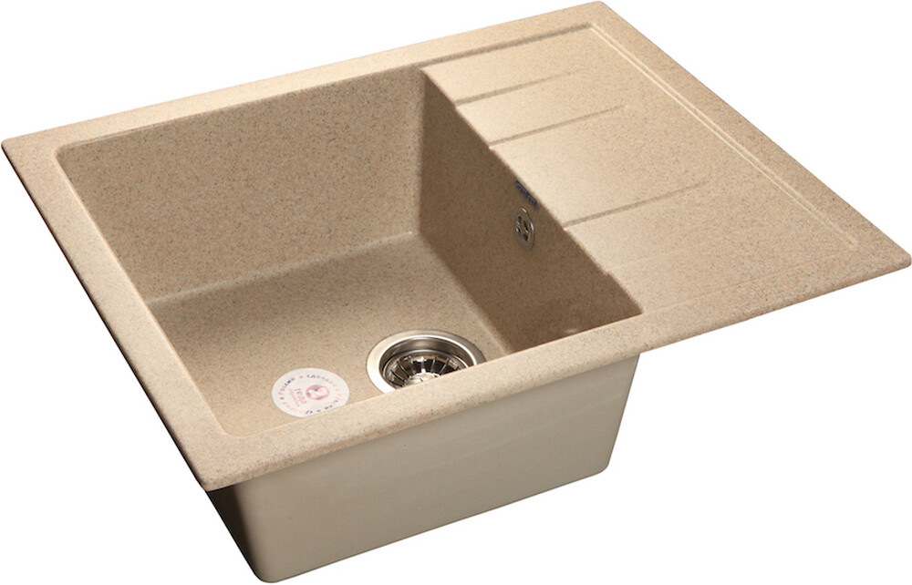 Мойка для кухни GranFest Композит QUADRO 650L 1 чаша+крыло 650*500 мм (Q-650L песочный)