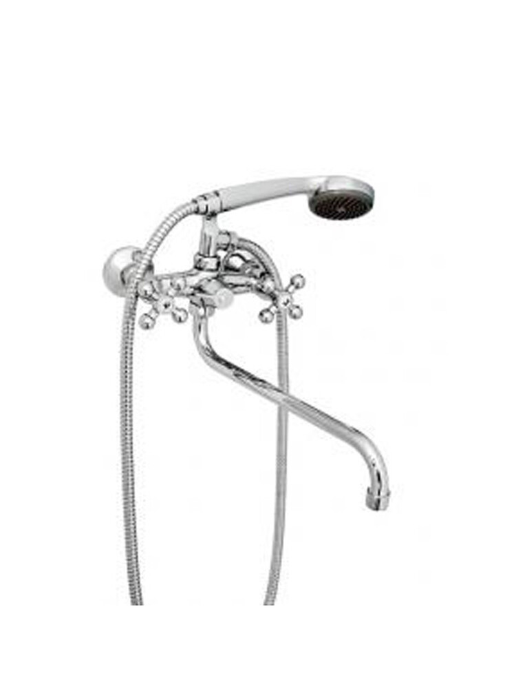 Смеситель Ванна Казань 1/2 рез (КС 87173/115004) метал. мах. Крест импор. исп., пласт лейка