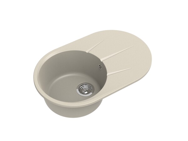 Мойка EWIGSTEIN Rund 50 F (бежевый) 1 чаша+крыло 750*480мм