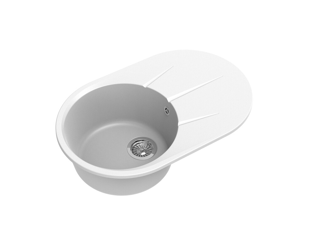 Мойка EWIGSTEIN Rund 50 F (иней) 1 чаша+крыло 750*480мм