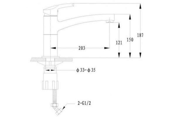 Смеситель Кухня EWIGSTEIN d=40мм литой (бежевый) (25235004)