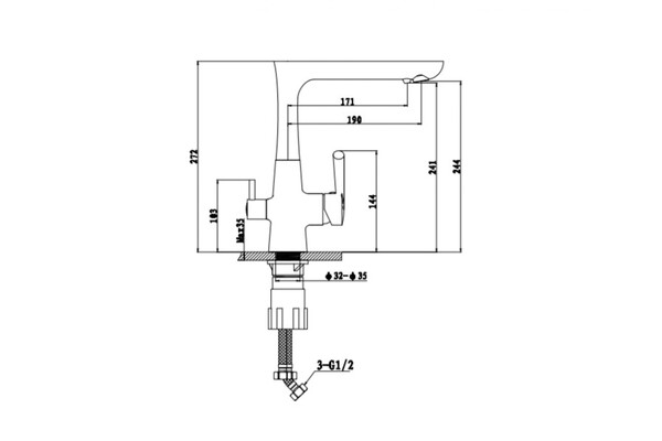 Смеситель Кухня EWIGSTEIN Г-обр. с краном пит.воды (иней) (32235151)