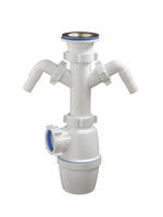 А-4006 Сифон бутылочный ОРИО 1 1/2" - 40 с двумя отводами